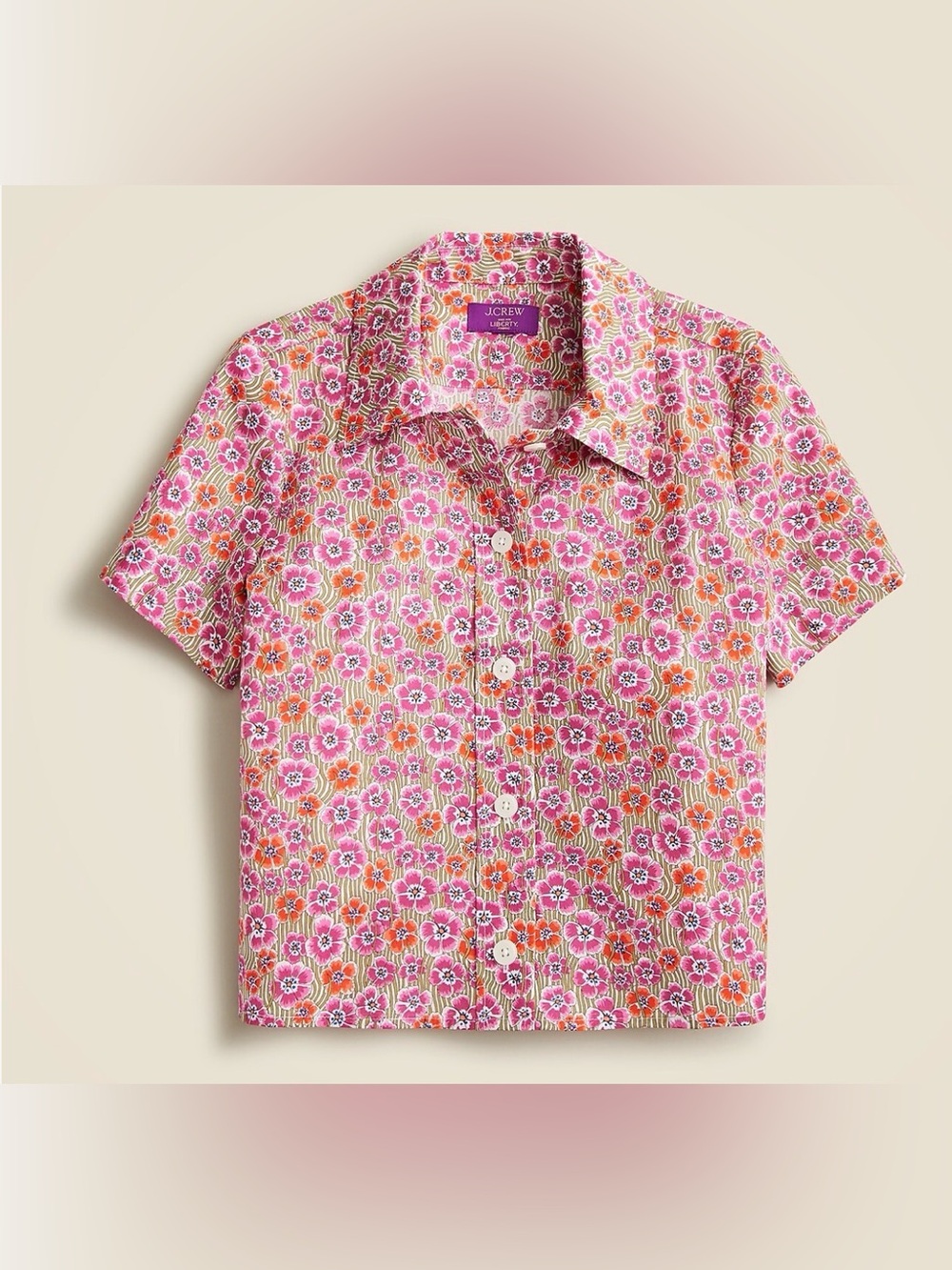 J.Crew Cropped Gamine shirt in Liberty Ellie fabric